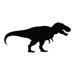 Silhouette of a tyrannosaurus rex dinosaur in profile