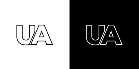 Letter U and A, UA logo design template. Minimal monogram initial based logotype.