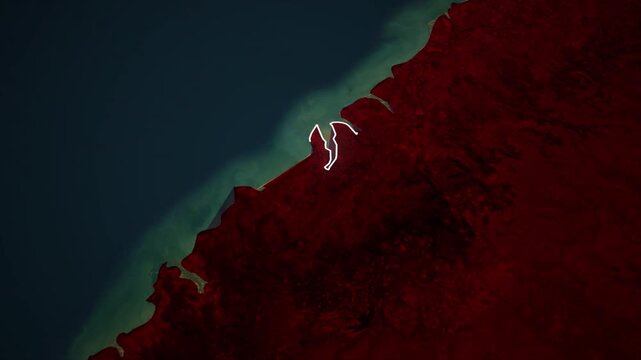 Goa map highlight animation, India state location zoom, political map video, geographic region highlight, satellite earth view animatio