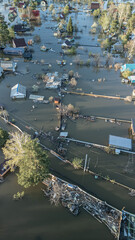 Global warming,climate change.Tsunami.Storms and destruction.Floods on the planet.The apocalypse, catastrophes.Natural disasters the riot.The remnants of human life are floating in dirty water.The end