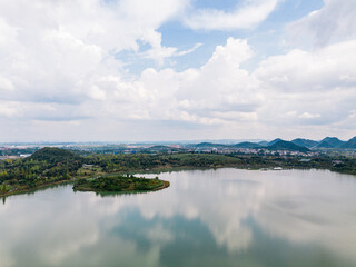 lake and mountains
