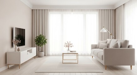Modern Minimalist Living Room Interior Design.