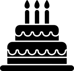 Birthday Cake  Silhouette Vector illustration