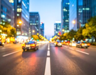 Obraz premium Blurred city street at twilight