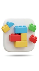 Obraz premium Block Party: 3D Pixel Play