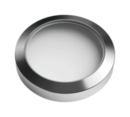 Exploring innovative design round glass display case modern retail product showcase isolated on transparent background, png