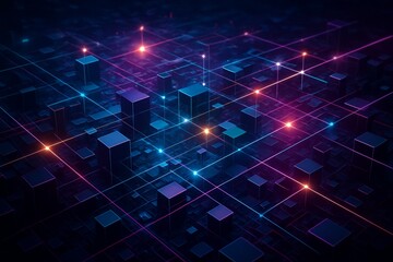 Futuristic 3D Data Landscape