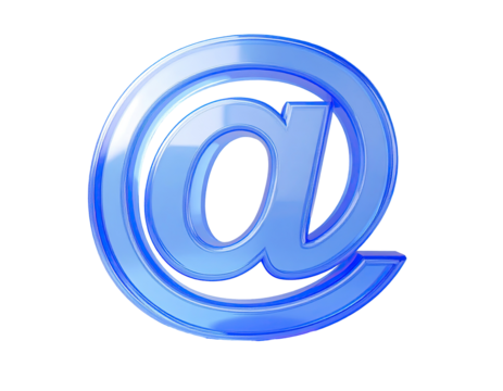 Glossy, light-blue at-symbol