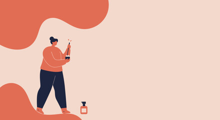 Minimalist illustration of a person preparing a homemade beauty mask, embodying self-care, wellness, and a natural lifestyle. Perfect for health and cosmetic concepts.