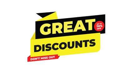 Fototapeta premium GREAT DISCOUNTS UP TO 70% OFF DON’T MISS OUT – SALE BANNER