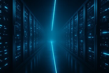 Neon Data Center Corridor