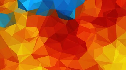 Obraz premium Colorful Low Poly Geometric Background with Red, Orange, Yellow, Blue Shades, Abstract Modern Vector Design 