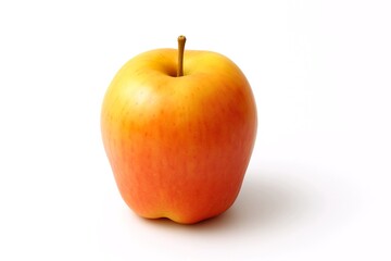 Fresh Red Apple with Smooth Skin on White Background