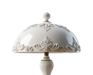 Elegant white ornate lamp home interior decorative lighting modern ambiance isolated on transparent background, png
