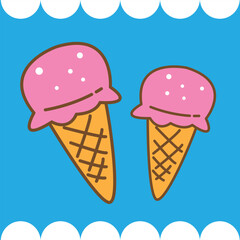 Ice cream vector illustration ice cream cartoon.