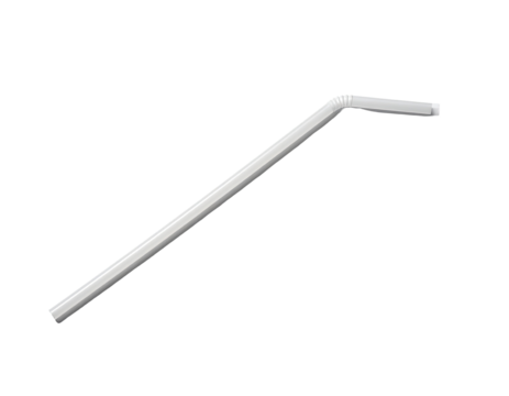 White drinking straw angled diagonally