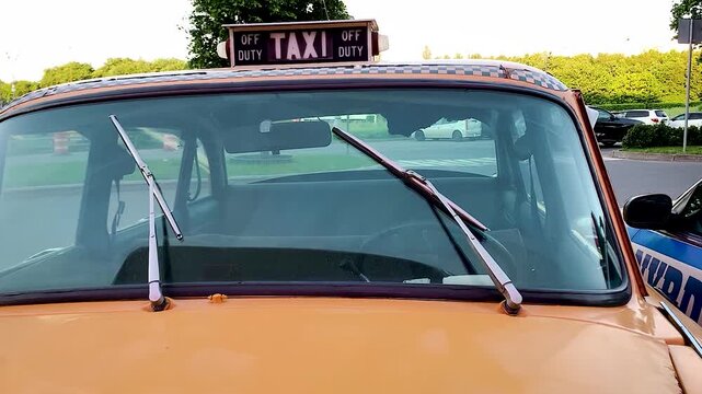 Taxi off duty sign retro car Work Shift Taxi Vintage Car