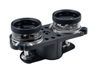 Camera lens holder for photographers product showcase artistic isolated on transparent background, png