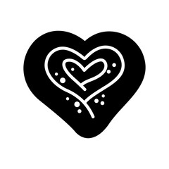 Delicious Heart-Shaped Sweet Bun Glyph Icon