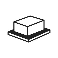 Classic Butter Block on a Dish Glyph Icon