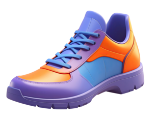 Vibrant, colorful athletic shoe with a bold design
