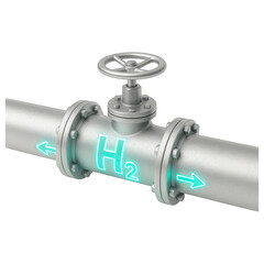 H2 pipe valve hydrogen pipeline industrial valve metal flange flow arrow steel pipeline shutoff valve gas transport energy infrastructure pressure system