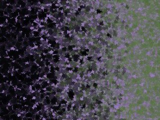 A speckled gradient from black to purple to light green.