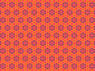 Fototapeta premium A vibrant floral pattern with orange and purple hues.