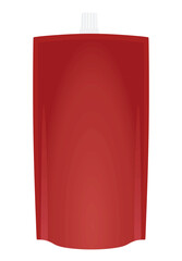 Red doypack pack with cap. vector	
