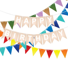 Fototapeta premium Happy birthday ribbon. vector illustration