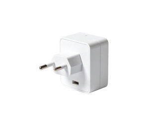 White European power adapter, square shape, two prongs