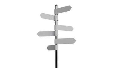 Blank directional signpost isolated