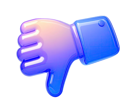 3D thumb-down icon, vibrant gradient colors