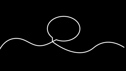 Obraz premium White Continuous Line Drawing of a Speech Bubble and Wavy Line photo stock