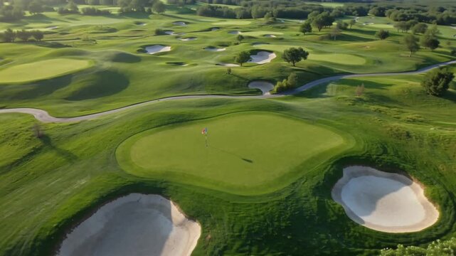 aerial view of golf course