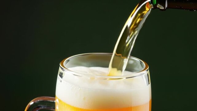 pouring beer into glass