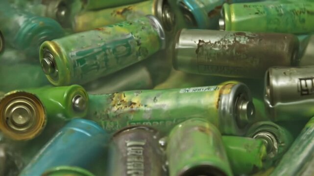 battery waste shells on the beach