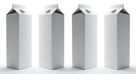 Blank White Milk or Juice Cartons.
