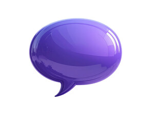 3D purple speech bubble graphic