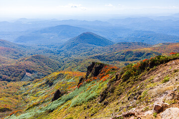 秋色に染まる　栗駒山の絶景　
