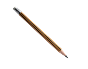 A light brown pencil angled diagonally, showing a graphite point and two darker bands