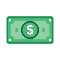 Money dollar icon in flat style exchange cash vector illustration
