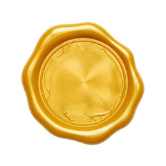 3D Yellow wax seal isolated on white