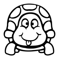 Turtle sticking out its tongue cheeky funny cool