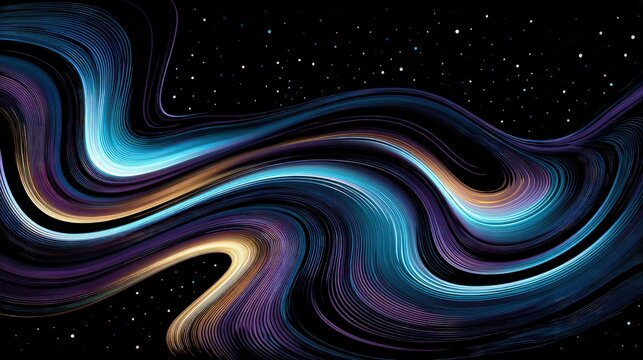 Abstract Digital Galaxy Swirls in Dark Space