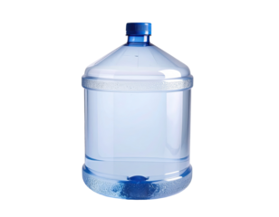 Clear plastic water jug, light blue