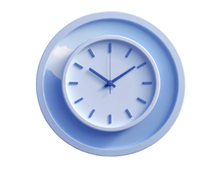 Light purple round wall clock with white numbers and hands