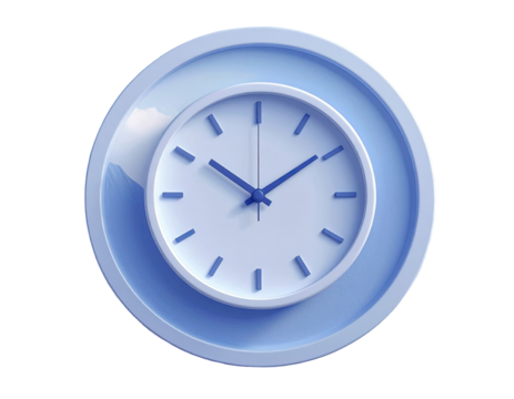 Light purple round wall clock with white numbers and hands