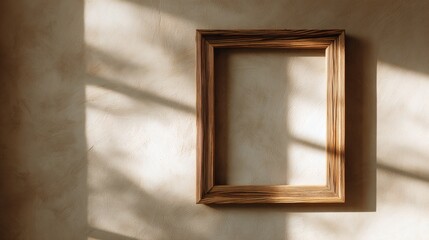 Square Shot of Empty Wooden Picture Frame