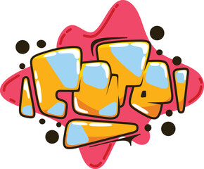 cute word graffiti text sticker illustration	